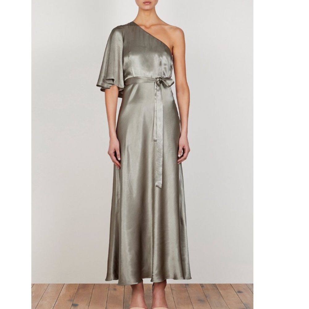 Shona Joy La Lune One Shoulder Maxi Dress Sage